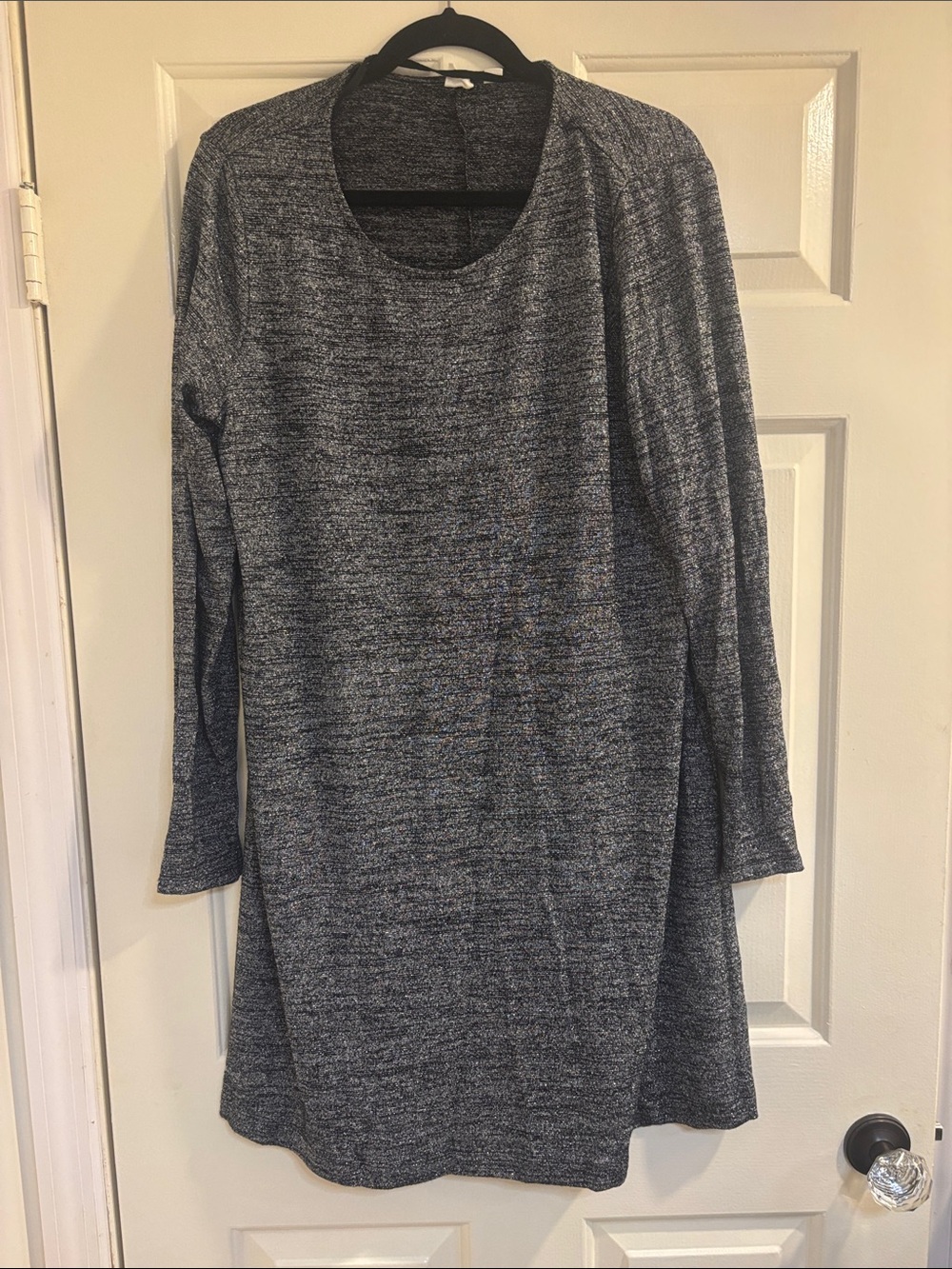 GAP Women's Long Sleeve Heathered Charcoal Knit Dress